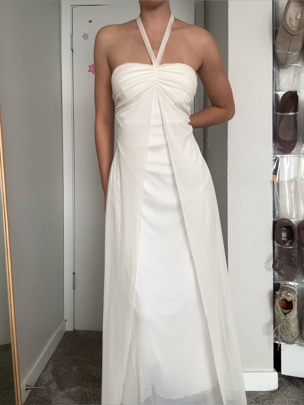 Taboo White Halter Maxi Dress